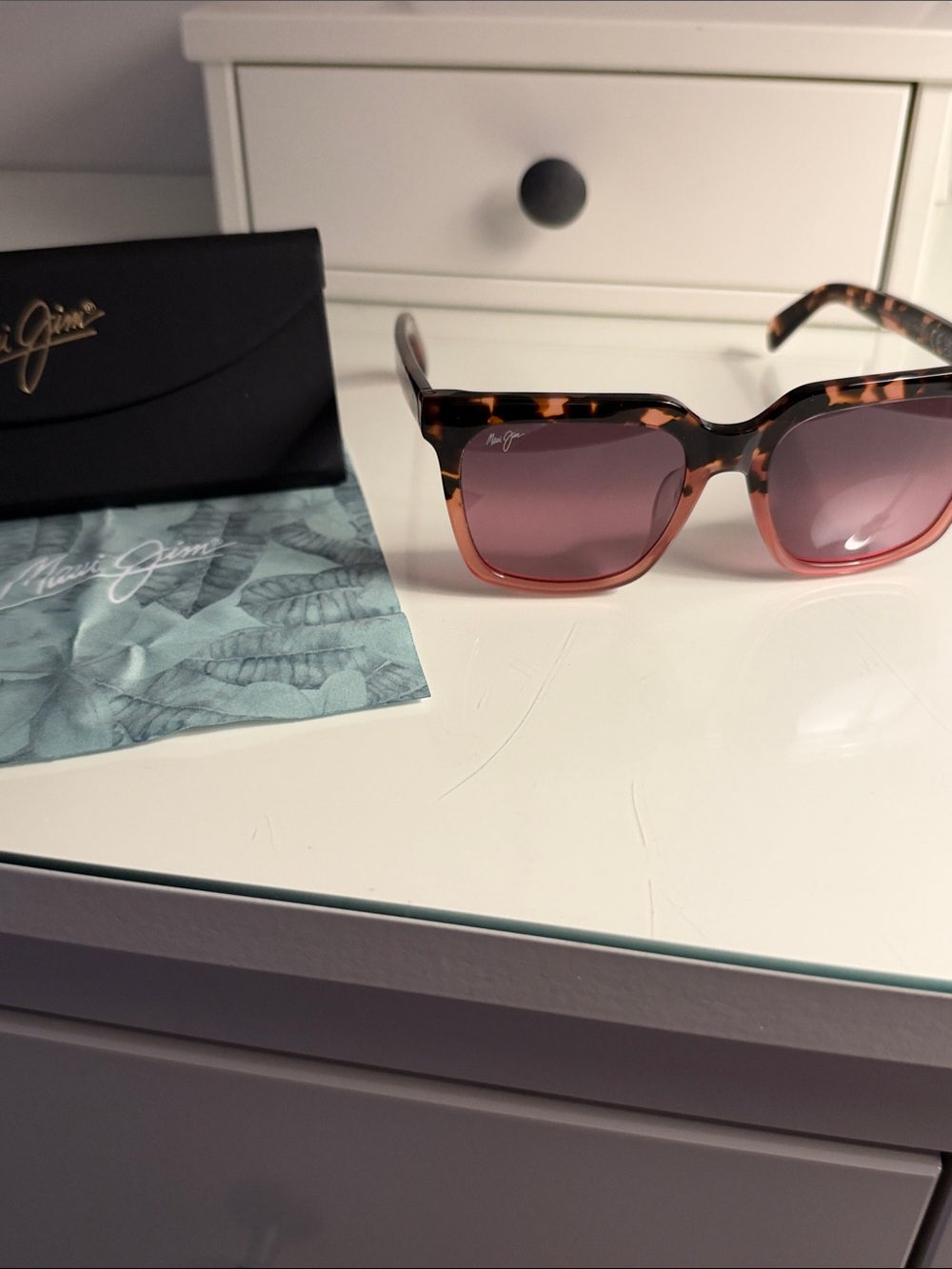 😎Maui Jim Rooftops Pink Tortoise With Pink
Lens Color😎
